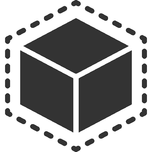 Flaticon Icon für 3D Modeling mit Würfel im Raum in Corporate Dunkelgrau der excav UG ohne Hintergrund freigestellt 2