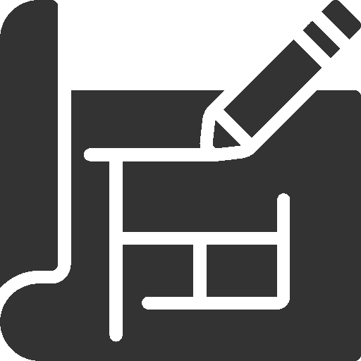 Flaticon Icon für Blaupause mit Stift in Corporate Dunkelgrau der excav UG ohne Hintergrund freigestellt 2