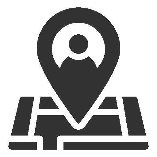 Flaticon Icon für Geolokalisation auf Karte mit Icon Corporate Dunkelgrau der excav UG ohne Hintergrund freigestellt