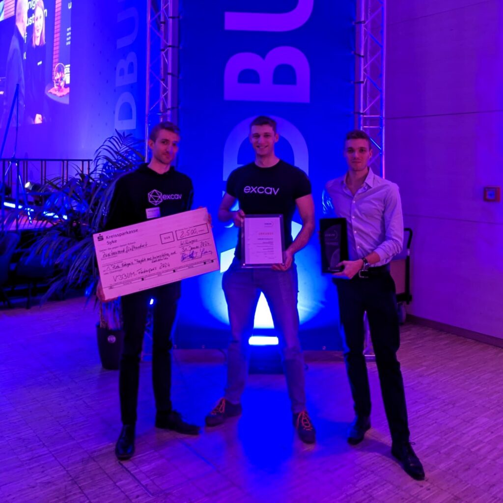Con Tech-Start-up excav Team der excav UG Gewinner des VDBUM-Förderpreis 2024 des Verband VDBUM