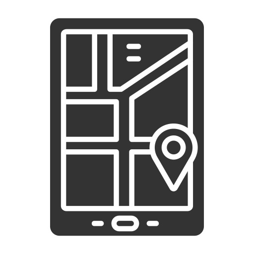 Icon Flaticon Dunkelgrau Tablet mit GPS