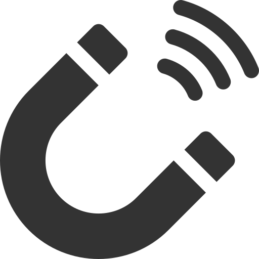 Icon Flaticon Dunkelgrau Magnet mit Magnetfeld
