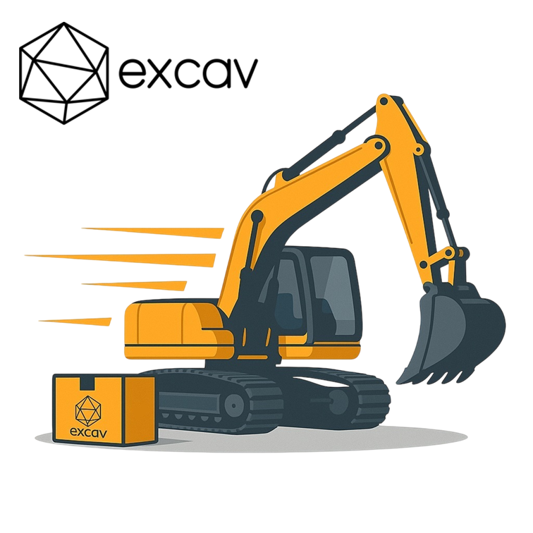 KI-Bild mit ChatGPT Darstellung excav Care für des GNSS-Assistenzsystem excav PILOT der excav UG