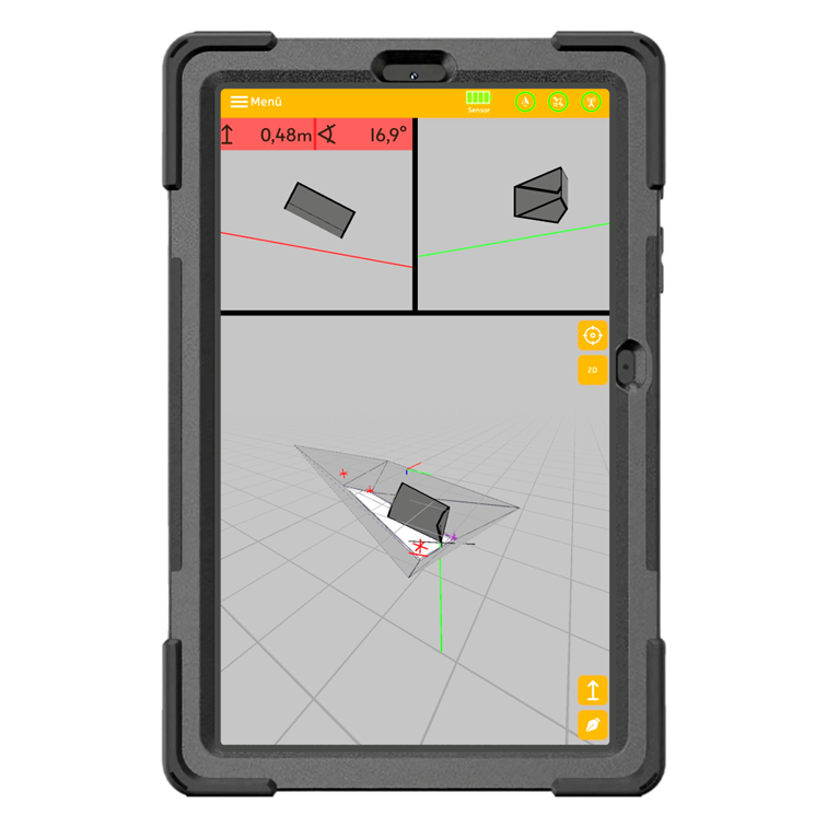 Collage Mobiles GNSS-Assistenzsystem excav PILOT für präzise Erdarbeiten excav UG 3D-Anwendung 2025